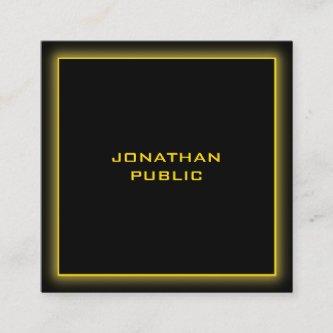 Elegant Black Professional Template Gold Text Square
