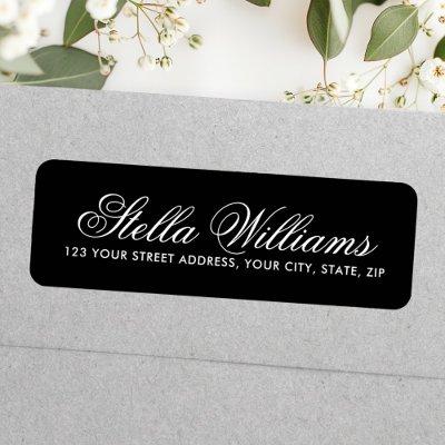 Elegant black romantic calligraphy script label