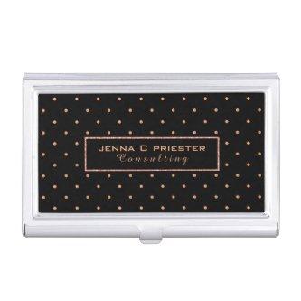 Elegant Black & Rose-gold Polka Dots Pattern  Case