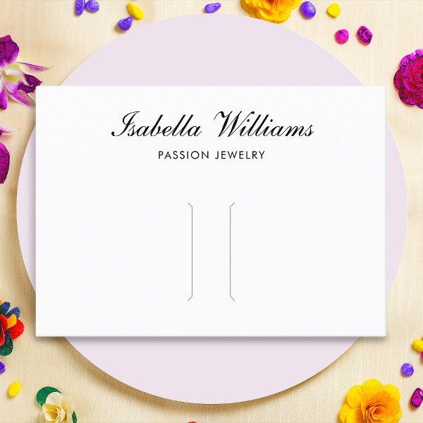 Elegant Black Script Hair Clip Display Card