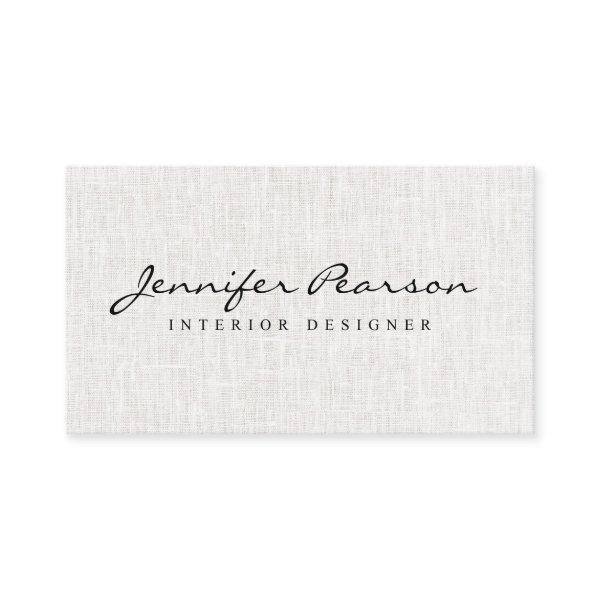 Elegant black script logo chic modern beige linen