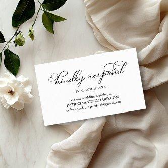 Elegant Black Script Wedding Online RSVP