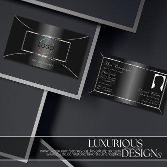 Elegant Black Silver Decor with Logo and Photo