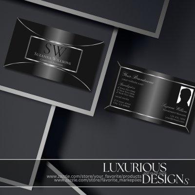 Elegant Black Silver Decor with Monogram and Photo