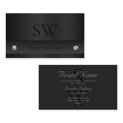 Elegant Black Snake Pattern Dark Colors Monogram