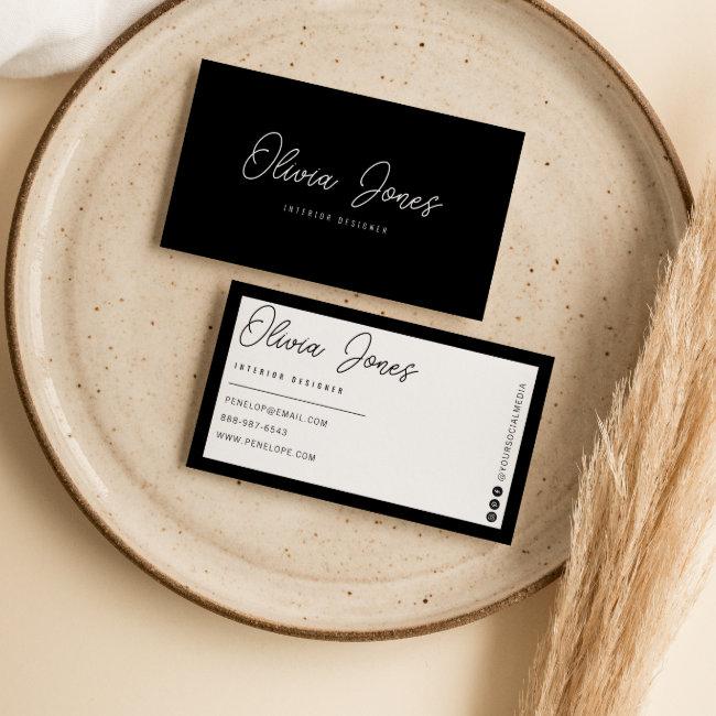 Elegant Black & White Boho Branding Modern Trendy