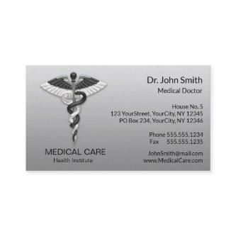 Elegant Black White Classy Noble Medical Caduceus