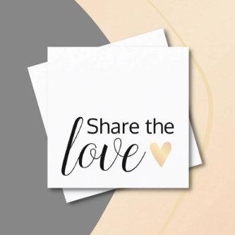 Elegant Black White Gold Heart Beauty Salon Referral Card