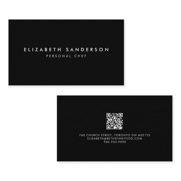 Elegant Black & White Luxury Minimal QR CODE Busin