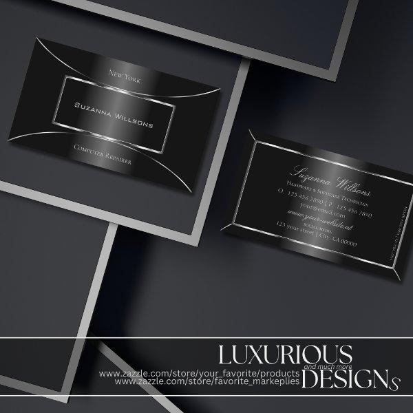 Elegant Black with Decorative Silver Decor Stylish