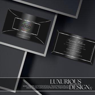 Elegant Black with Silver Decoration and Logo Cool