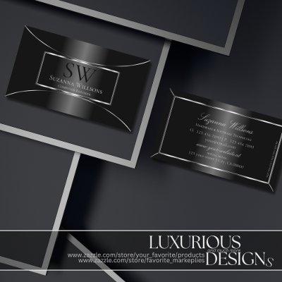 Elegant Black with Silver Decoration and Monogram