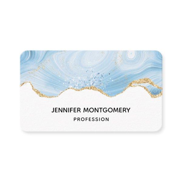 Elegant Blue and Gold Agate Border