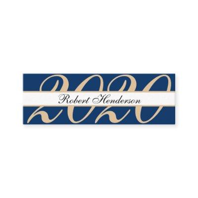 Elegant blue classic insert card graduation name