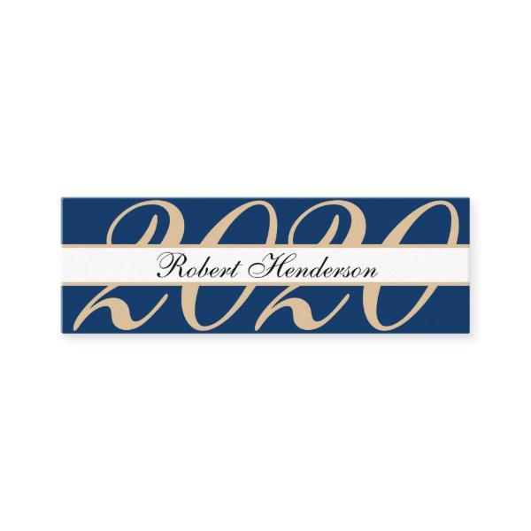 Elegant blue classic insert card graduation name