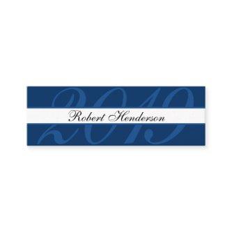 Elegant blue classic insert card graduation name