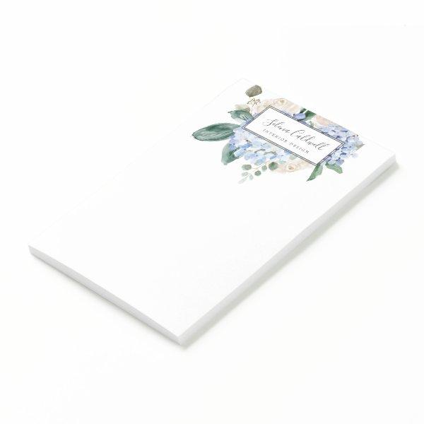 Elegant Blue Hydrangea | White Post-it Notes