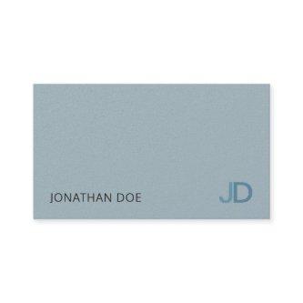 Elegant Blue Modern Monogram Luxury Pearl Finish