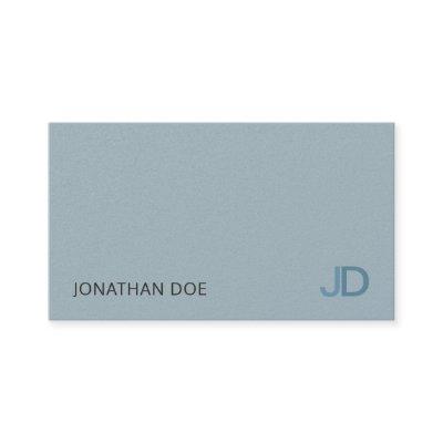 Elegant Blue Modern Monogram Luxury Pearl Finish