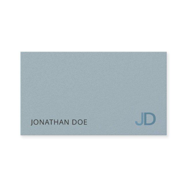 Elegant Blue Modern Monogram Luxury Pearl Finish