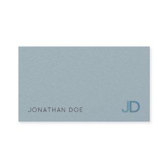 Elegant Blue Modern Monogram Luxury Pearl Finish