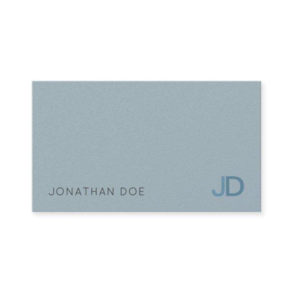 Elegant Blue Modern Monogram Luxury Pearl Finish