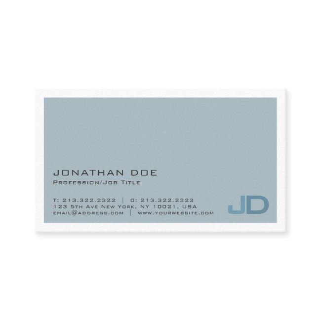 Elegant Blue Modern Monogram Professional Matte