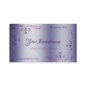 Elegant Blue Pink Ornate Corner Border Ornamental