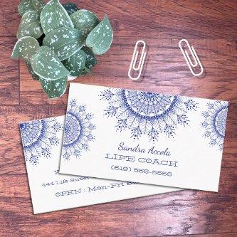 Elegant Blue Snowflake Mandala