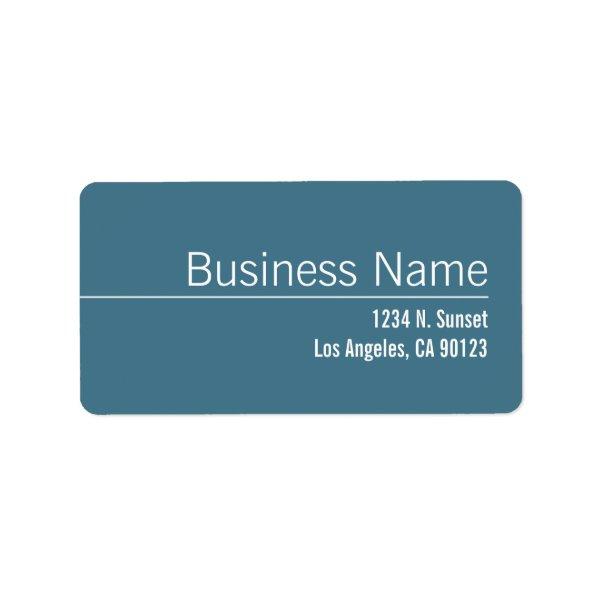 Elegant Blue & White Business Return Address Label