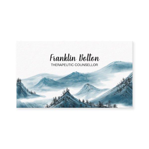 Elegant Blue & White Mountains View