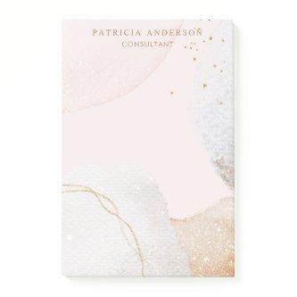 Elegant blush pink abstract professional post-it notes
