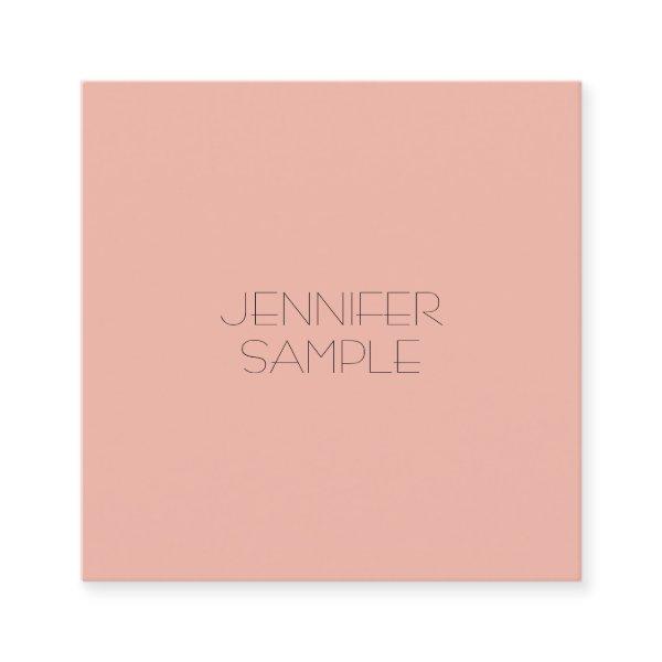 Elegant Blush Pink Color Modern Simple Template Square