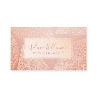 Elegant Blush Pink Gold Natural Pressed Leaf