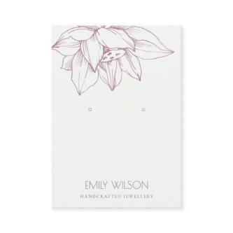 ELEGANT BLUSH PINK LOTUS SIMPLE EARRING DISPLAY