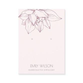 ELEGANT BLUSH PINK LOTUS SIMPLE EARRING DISPLAY