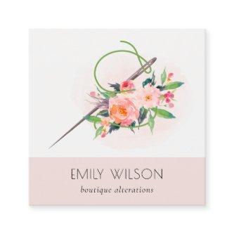 Elegant Blush Pink Needle Watercolor Floral Tailor Square