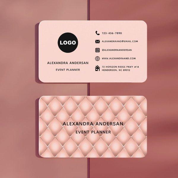 Elegant Blush Pink Rose Gold Metal Cube Pattern