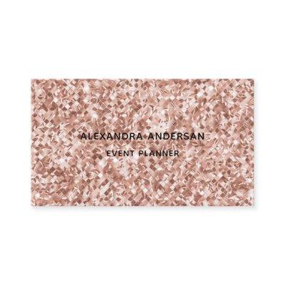 Elegant Blush Pink Rose Gold Metal Diamond Pattern