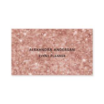 Elegant Blush Pink Rose Gold Metal Dots Pattern