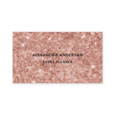 Elegant Blush Pink Rose Gold Metal Dots Pattern