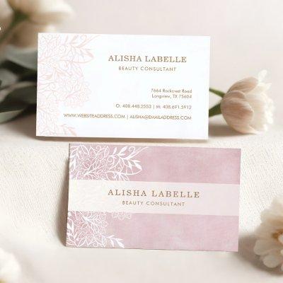 Elegant Blush Pink & White Floral Foliage Lace