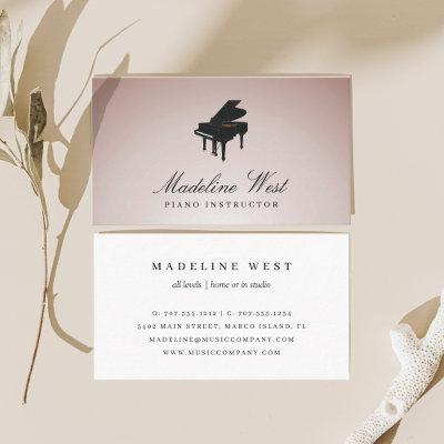 Elegant Blush Rose Piano Instructor Music Teacher