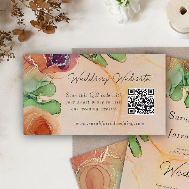 Elegant Bohemian QR Wedding Website Card