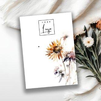 Elegant Boho Dry Wildflower Earring Logo Display