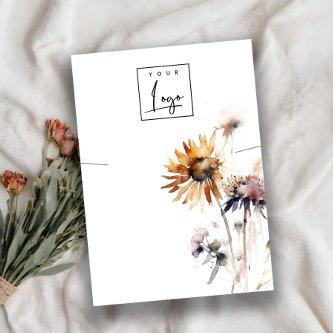 Elegant Boho Dry Wildflower Necklace Logo Display