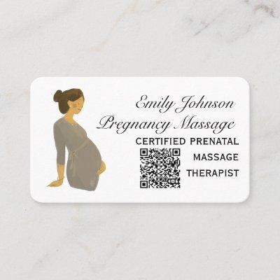 Elegant Boho Prenatal Massage Therapist QR Code