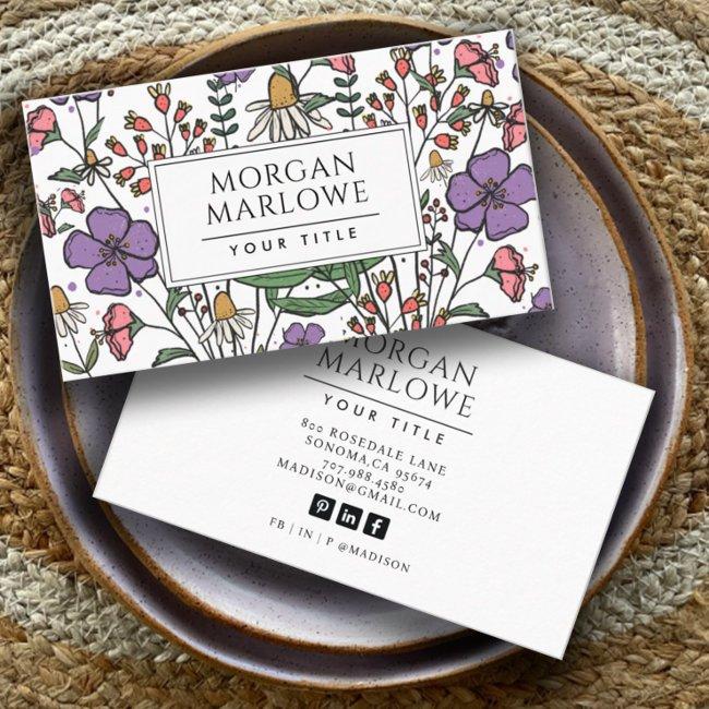 Elegant Boho Wildflower Botanical Floral