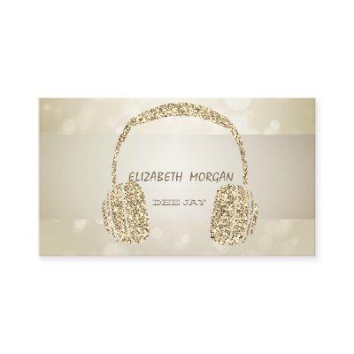 Elegant Bokeg,Gold Glitter Headphone