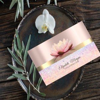 Elegant Bokeh Gold Stripe, Lotus Rose Gold